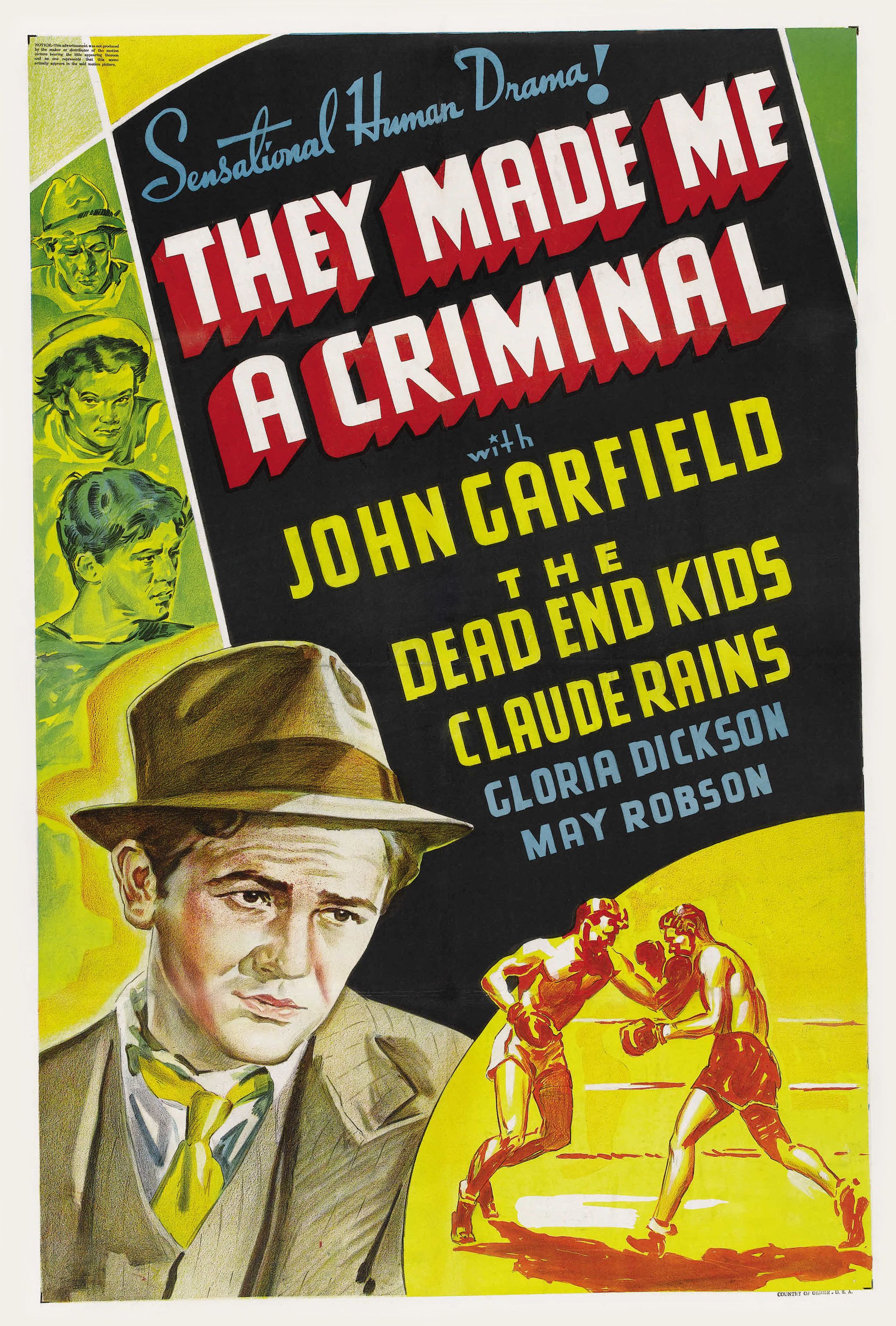 They Made Me a Criminal (1939) poster